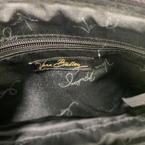 Vera Bradley Quilted Shoulder Bag Women Black Rectangle Zipper Inner Pocket Y2K - Picture 10 of 10